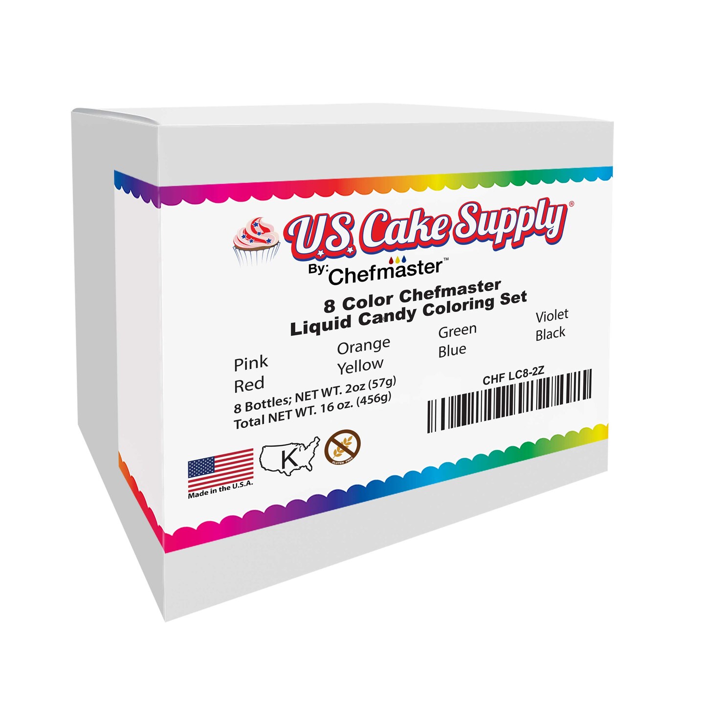 Chefmaster 2-Ounce Liquid Candy Color 8 Color Kit
