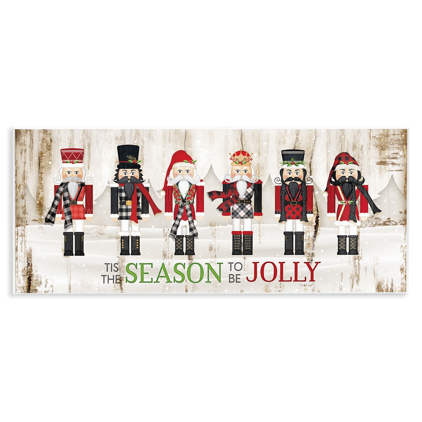 Stupell Industries Festive Phrase Winter Nutcrackers Wall Plaque Art