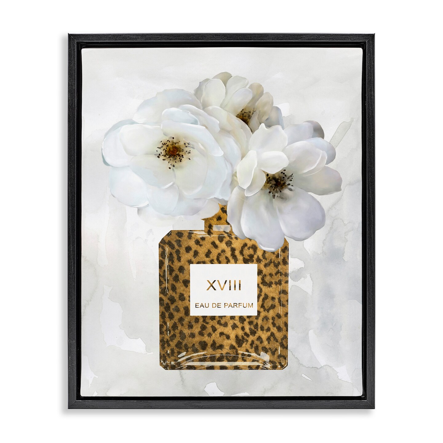 Stupell Industries Leopard Pattern Perfume Bottle Framed Floater Canvas Wall Art
