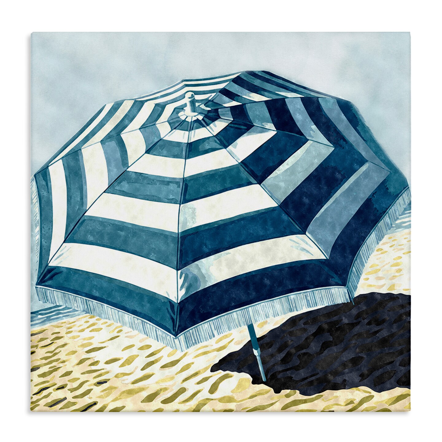 Stupell Industries Striped Beach Umbrella Canvas Wall Art