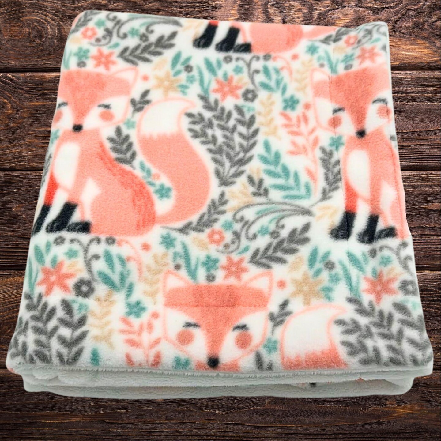 Peach Fox Fleece and Minky Handmade Baby Blanket - Soft, Luxurious Comfort for a baby shower gift- Stoller Blanket - Peachy nursery decor product 6
