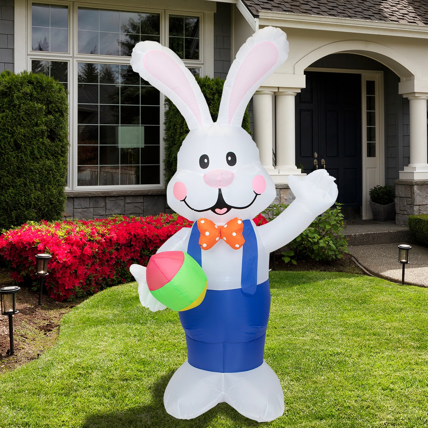 Northlight Inflatable Lighted Standing Easter Bunny with Egg Outdoor Decoration - 7'