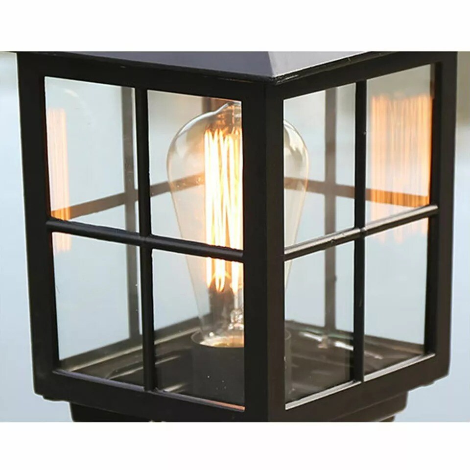 Post Lantern Light Garden Lamp Yard Patio Pillar LED Lighting Outdoor Fixture