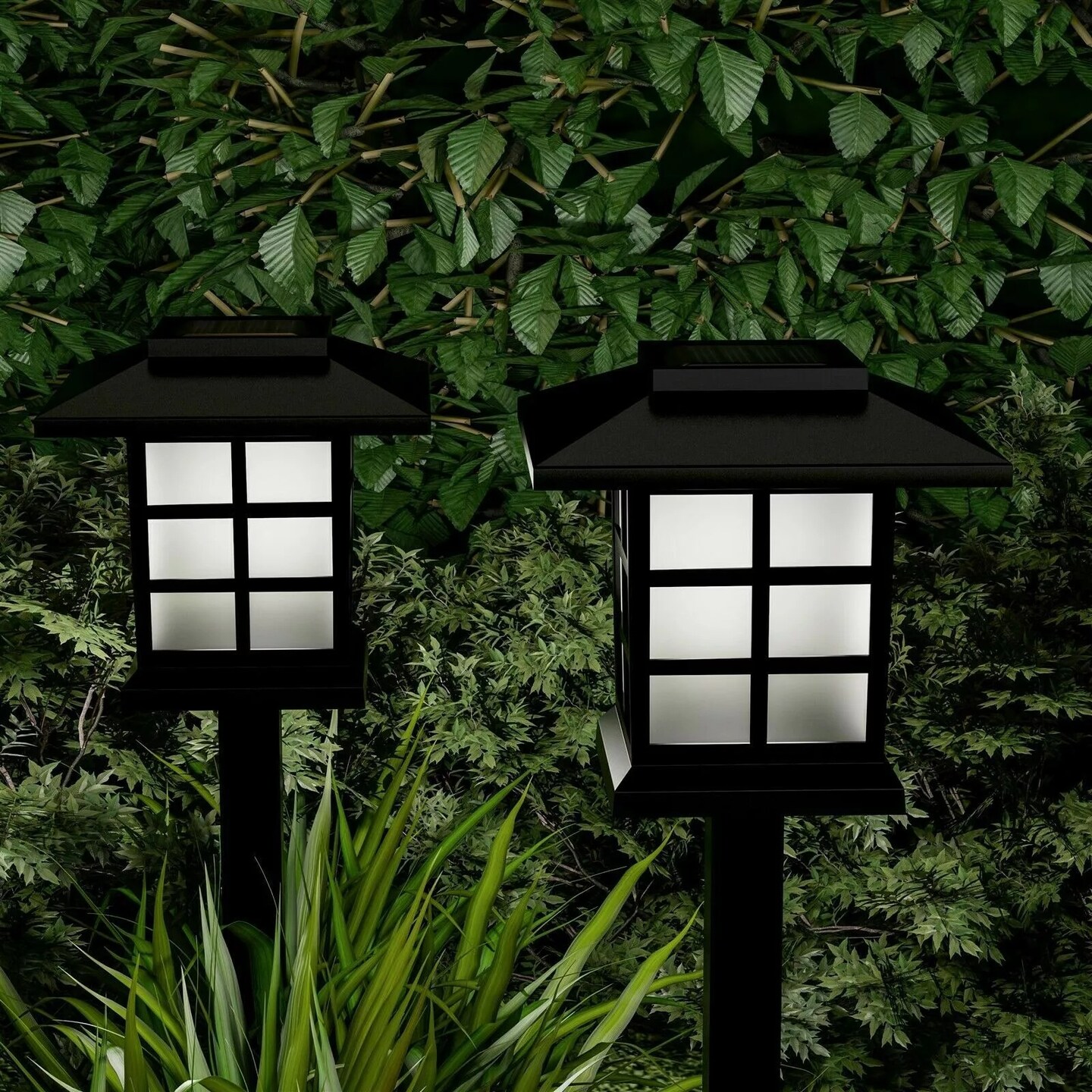 6PC Solar Garden Lights Outdoor Water-Resistant Landscape LED Pathway Yard