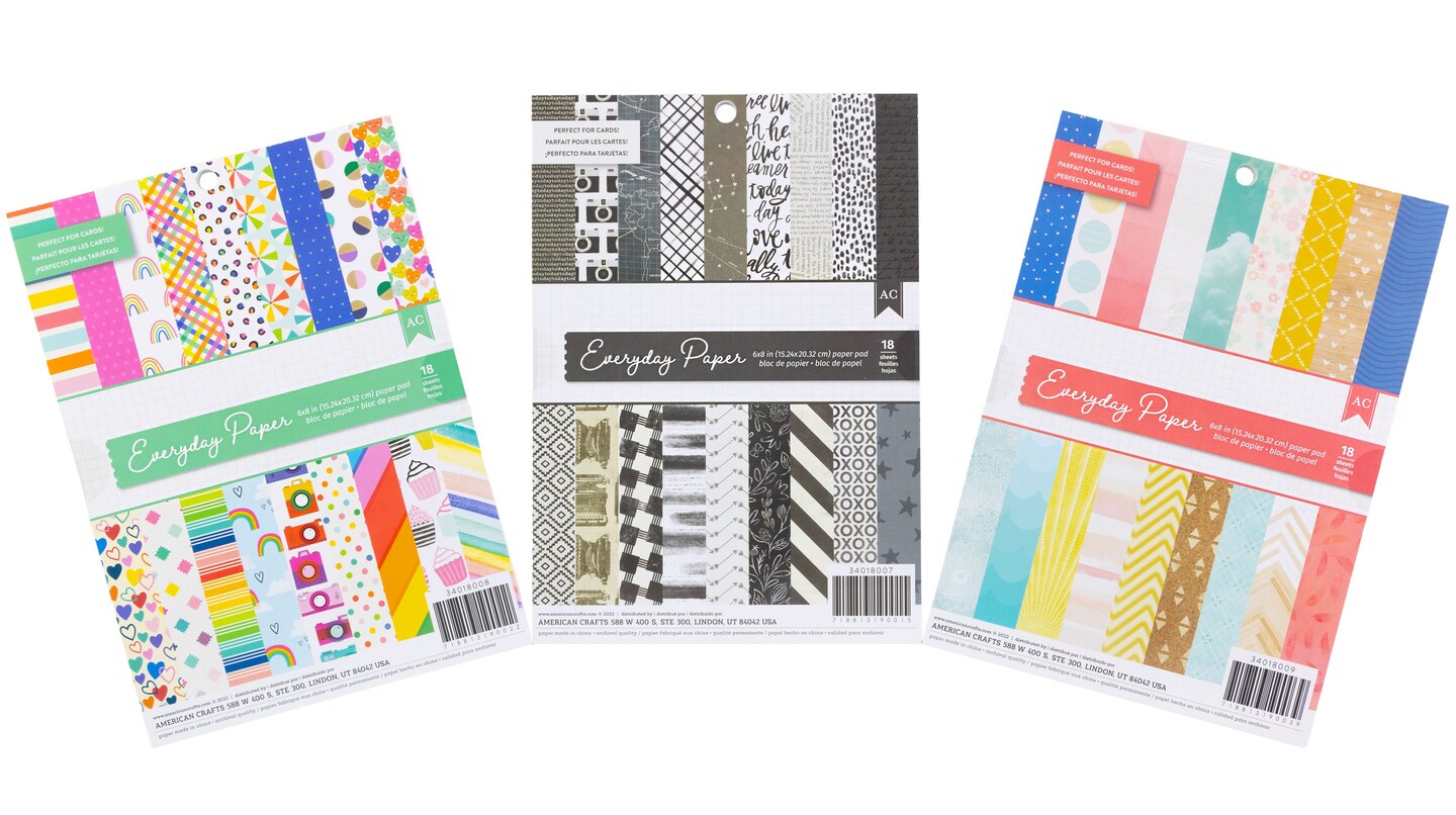 American Crafts Paper Pad 6&#x22;X8&#x22; -Assorted Styles