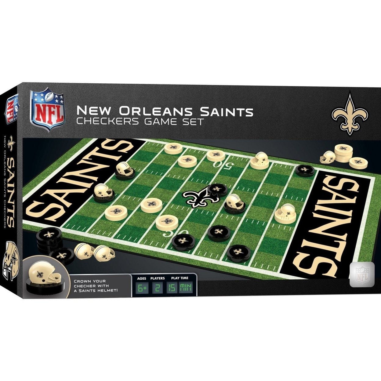 Orleans Saints Checkers Board Game Nfl Officially Licensed 24 Pieces