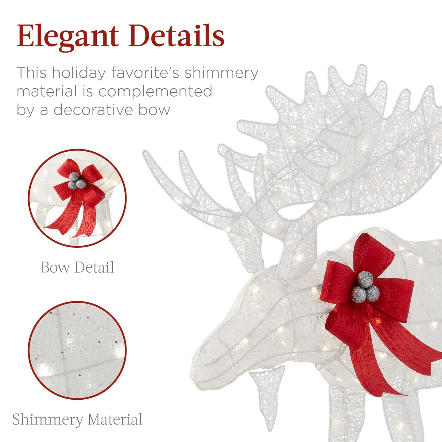 Best Choice Products 2-Piece Moose Family Lighted Christmas Yard D&#xE9;cor Set w/ 170 LED Lights, Stakes, Zip Ties