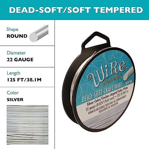 The Beadsmith Wire Elements Craft Wire – Tarnish Resistant, Soft Temper, Round