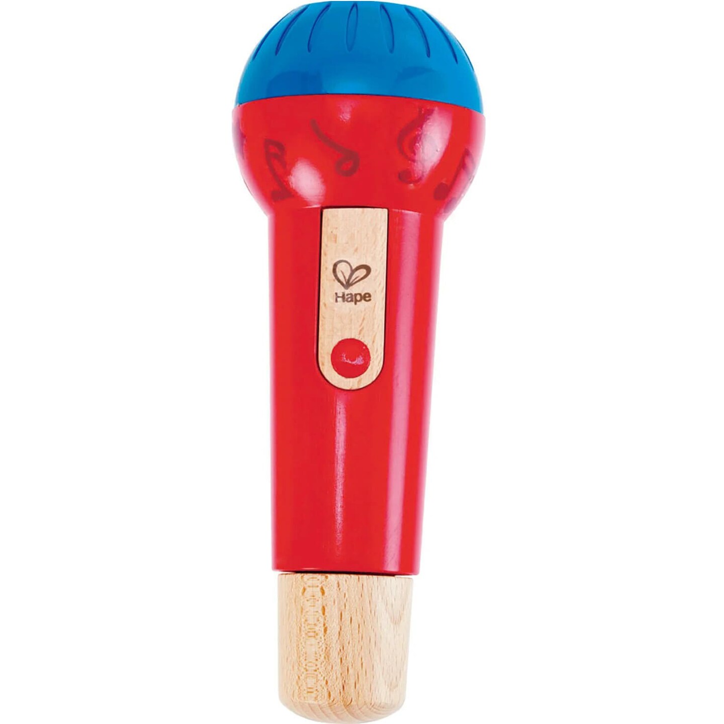 Hape: Mighty Echo Microphone - Red & Blue - Voice Amplifying & Singing Toy, Battery Free, Echo Effect, Music Instrument, Toddler & Kids Age 1+