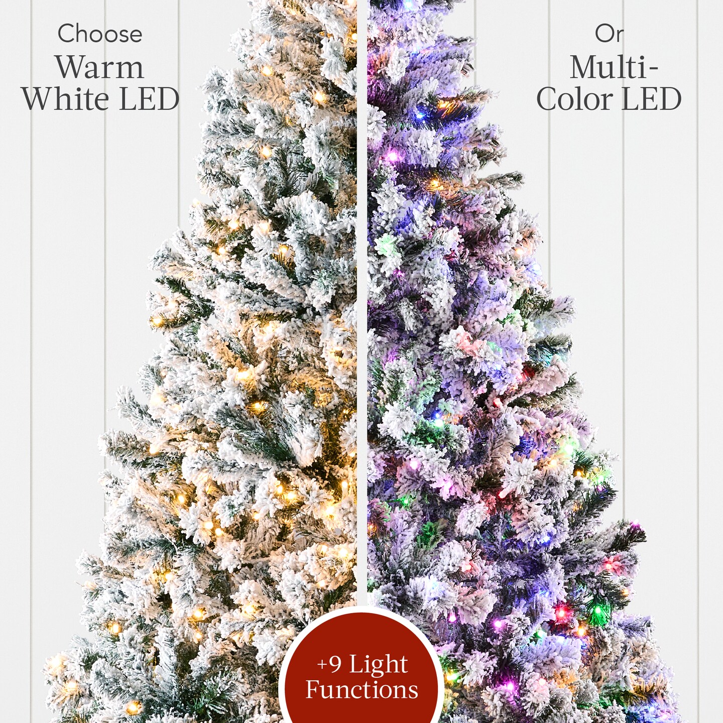Best Choice Products Pre-Lit Holiday Christmas Pine Tree w/ Flocked Branches, Warm-White &#x26; Multicolored Lights