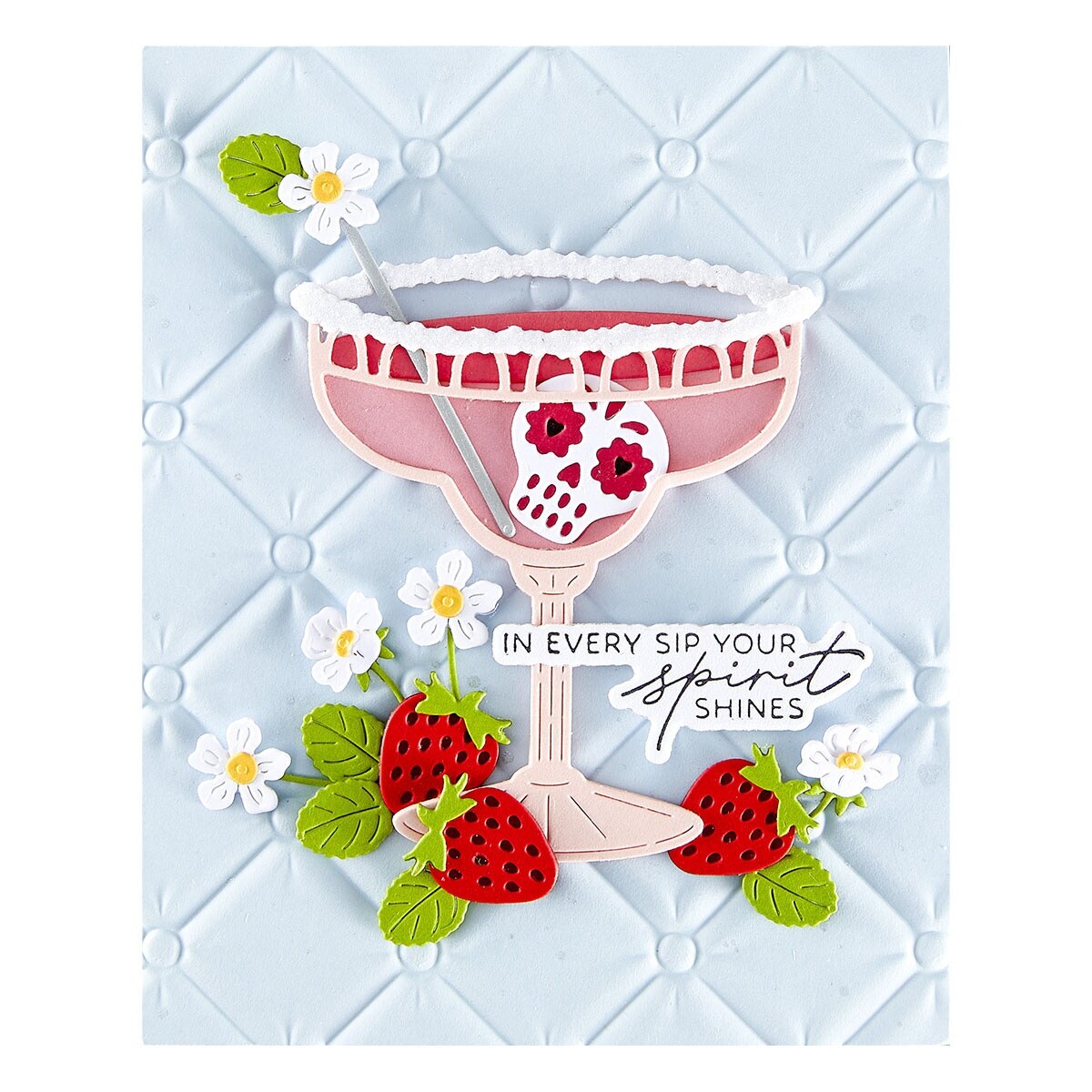 Spellbinders BetterPress Plate & Die Set-Happier Hour, Sip Sip Ole' Sentiments
