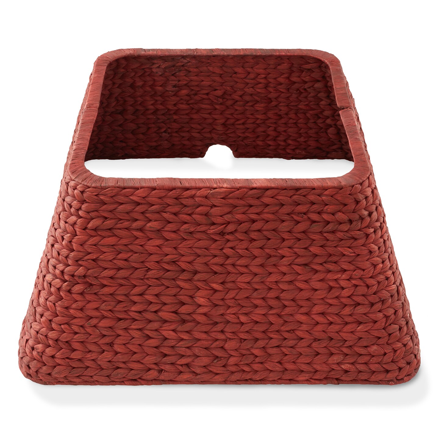 Casafield 22-Inch Christmas Tree Collar, Water Hyacinth Woven Tree Square Base Cover with Cord Cut Out,
