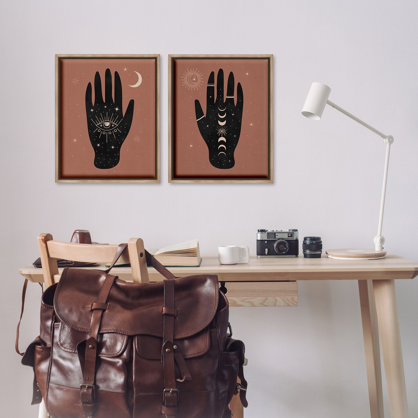 Stupell Industries All Seeing Mystical Hands 2pc Floater Framed Canvas Wall Art Set Design by Nina Blue