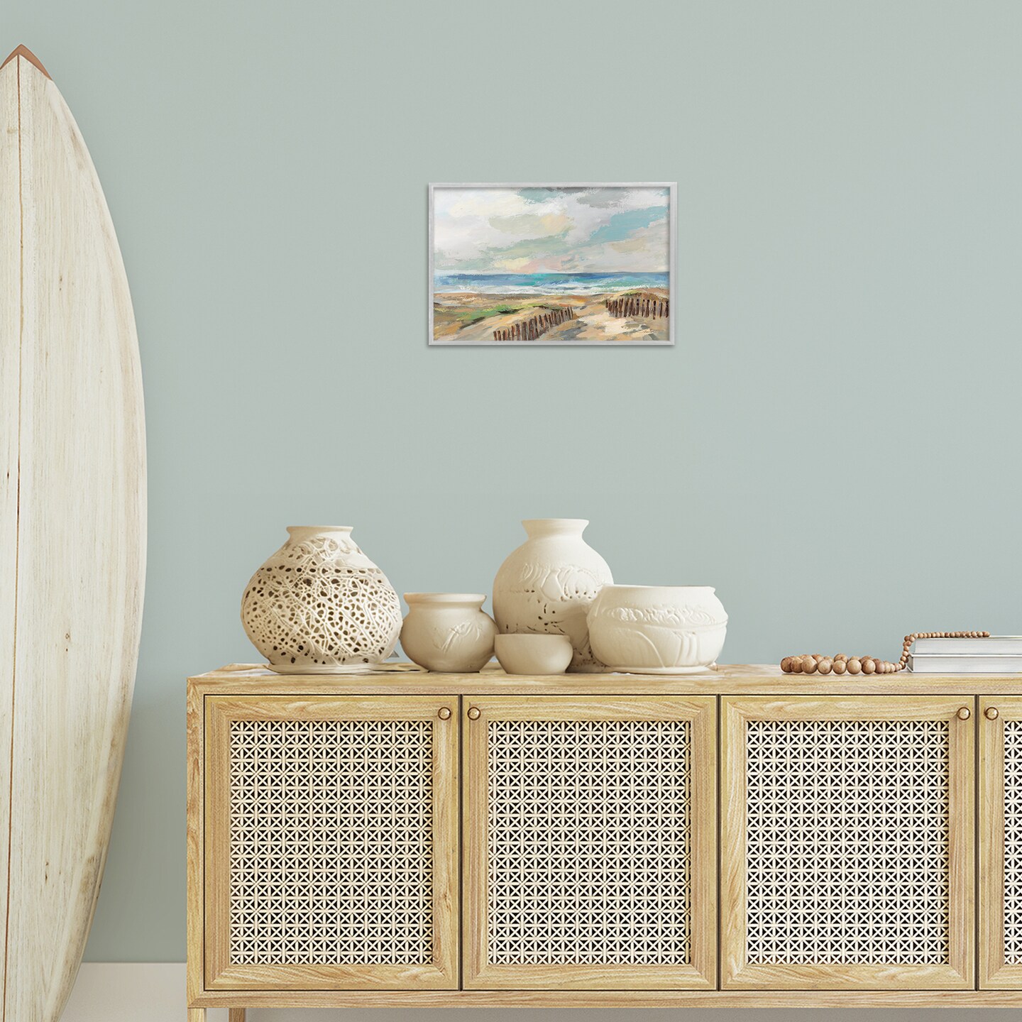 Stupell Industries Summer Beach Dunes Framed Giclee Wall Art Design by Silvia Vassileva