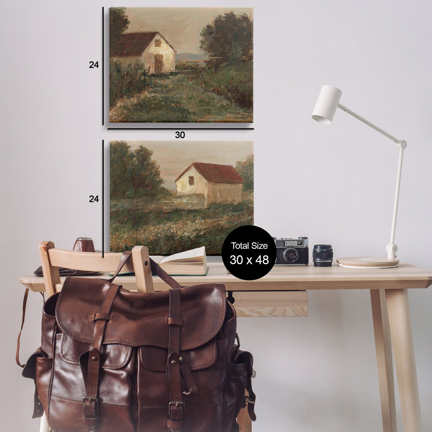 Stupell Industries Traditional Country Farmland 2pc Canvas Wall Art Set Design by Ethan Harper