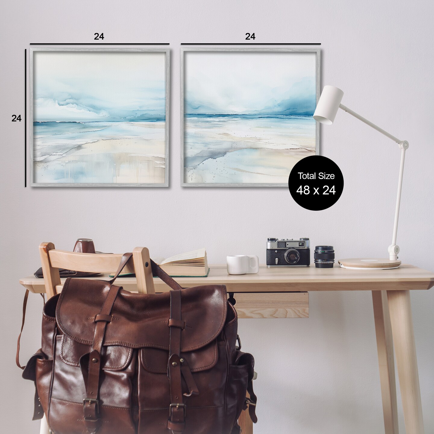 Stupell Industries Ocean Tide Abstraction 2pc Framed Giclee Wall Art Set Design by Irena Orlov