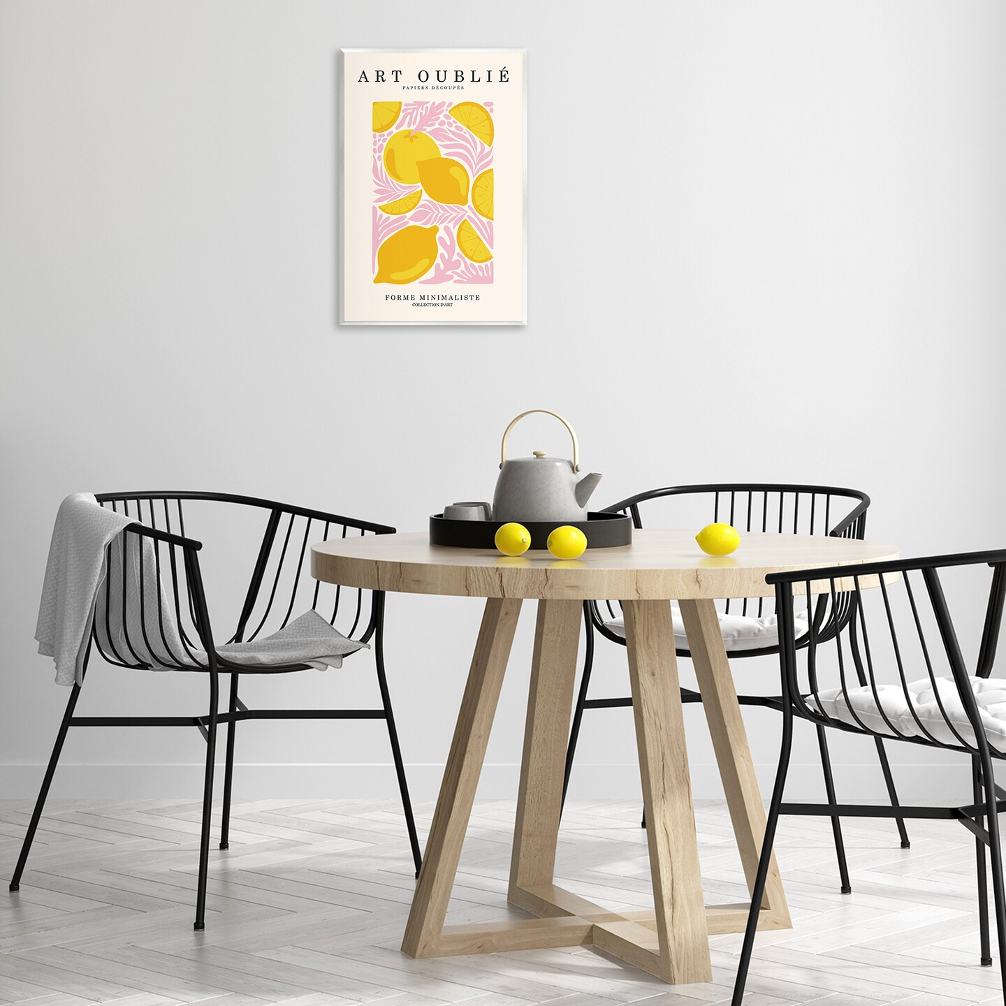 Stupell Industries Lemons on Pink Florals Wall Plaque Art Design by Incado