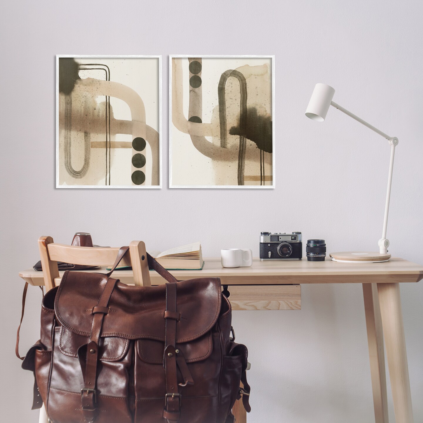 Stupell Industries Midcentury Curved Arches 2pc Framed Giclee Wall Art Set Design by Grace Popp