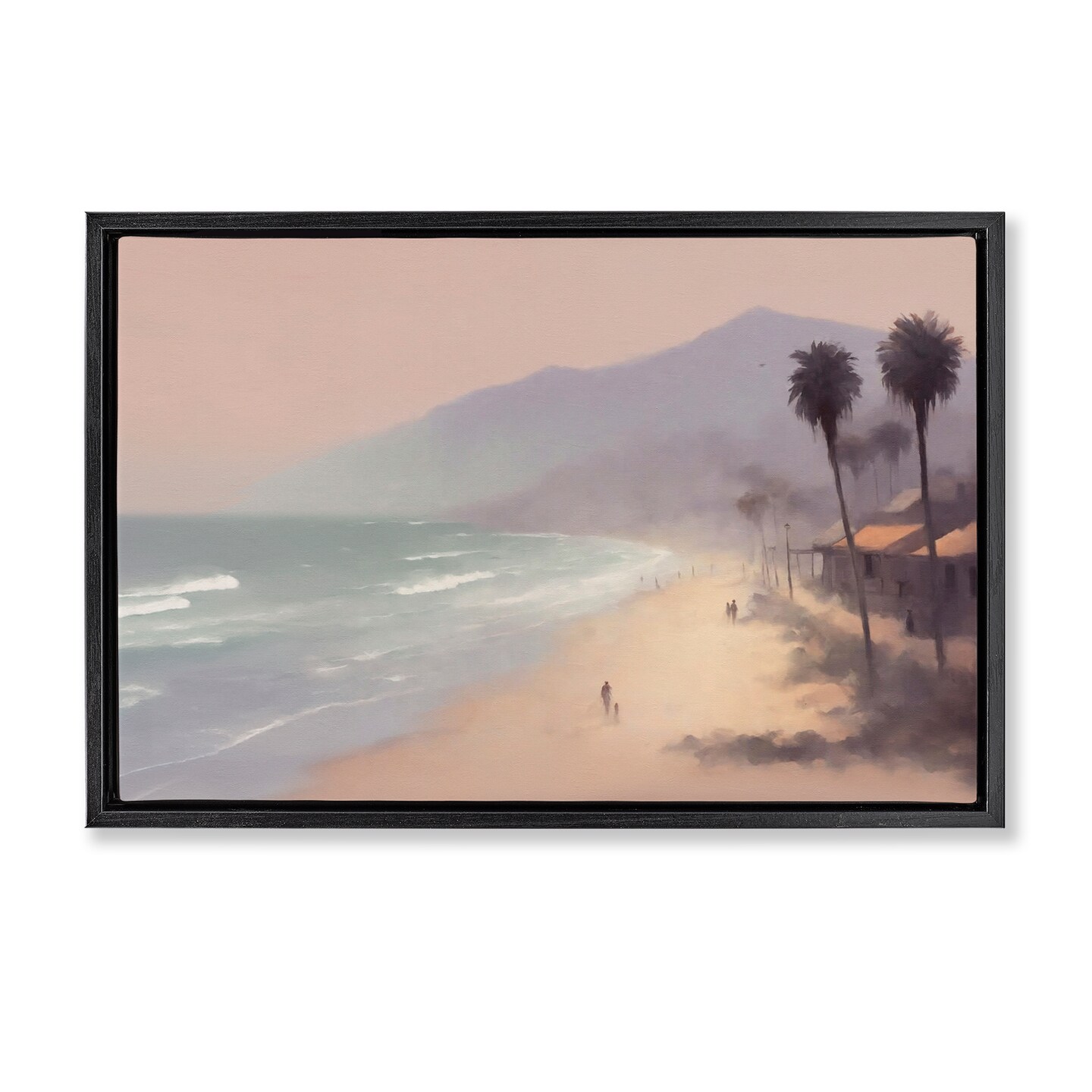 Stupell Industries Beachside Cabins View Floater Framed Canvas Wall Art Design by Noah Bay