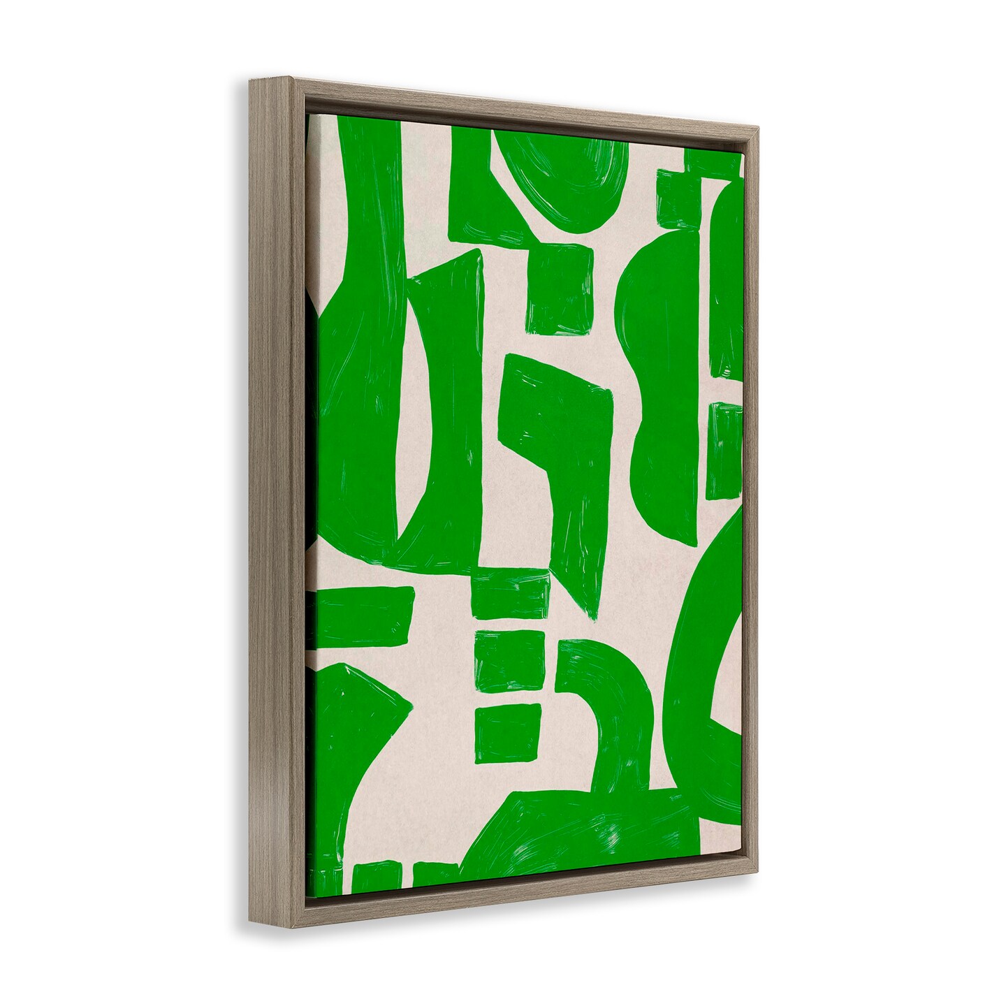 Stupell Industries Green Asymmetrical Shapes Floater Framed Canvas Wall Art Design by June Erica Vess