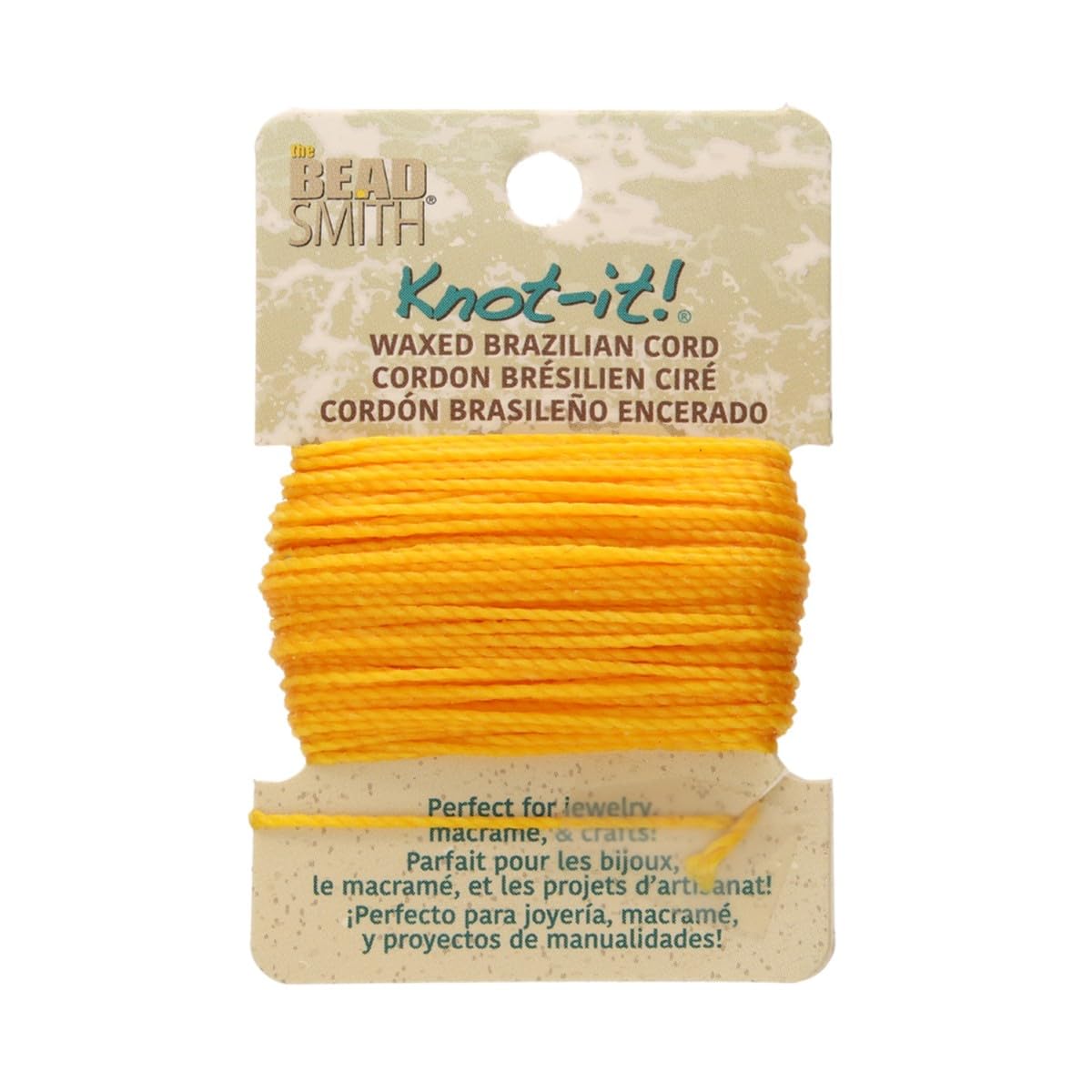 The Beadsmith Waxed Brazilian Cord, 0.7 mm Diameter, Light Wax, 15 Yards (13.7 m)