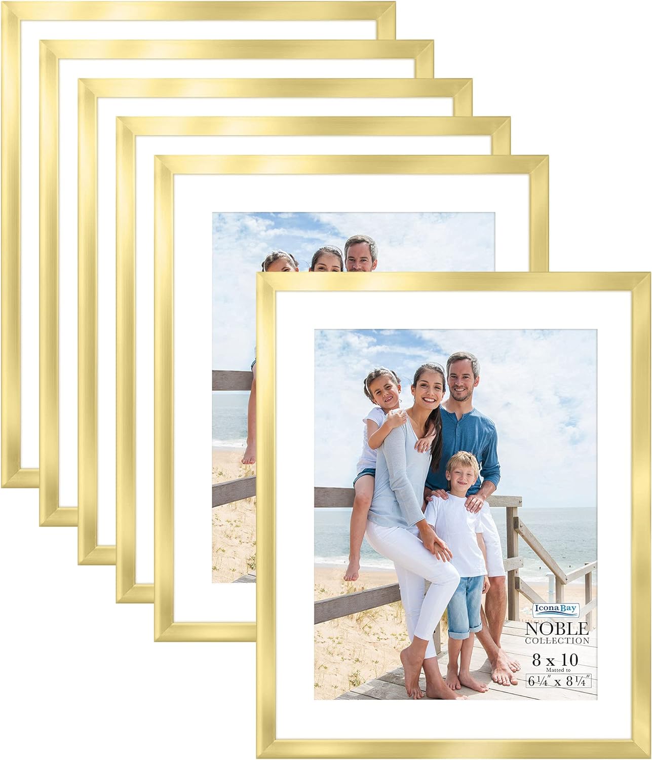 8x10 Picture Frames (Gold, 6 Pack)