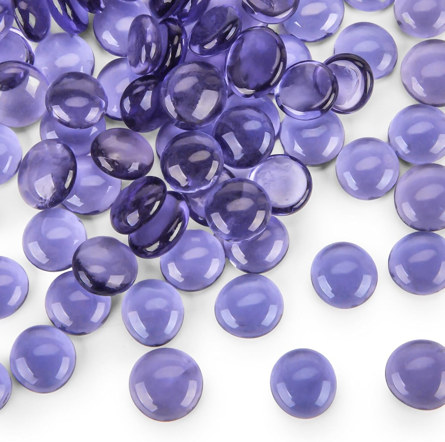 1LB Purple Flat Glass Marbles, Premium Purple Aquarium Rocks Fish Tank Gravel Stones Bulk Pebbles Decorative Beads for DIY Crafts Vase Fillers Table Scatter Decor