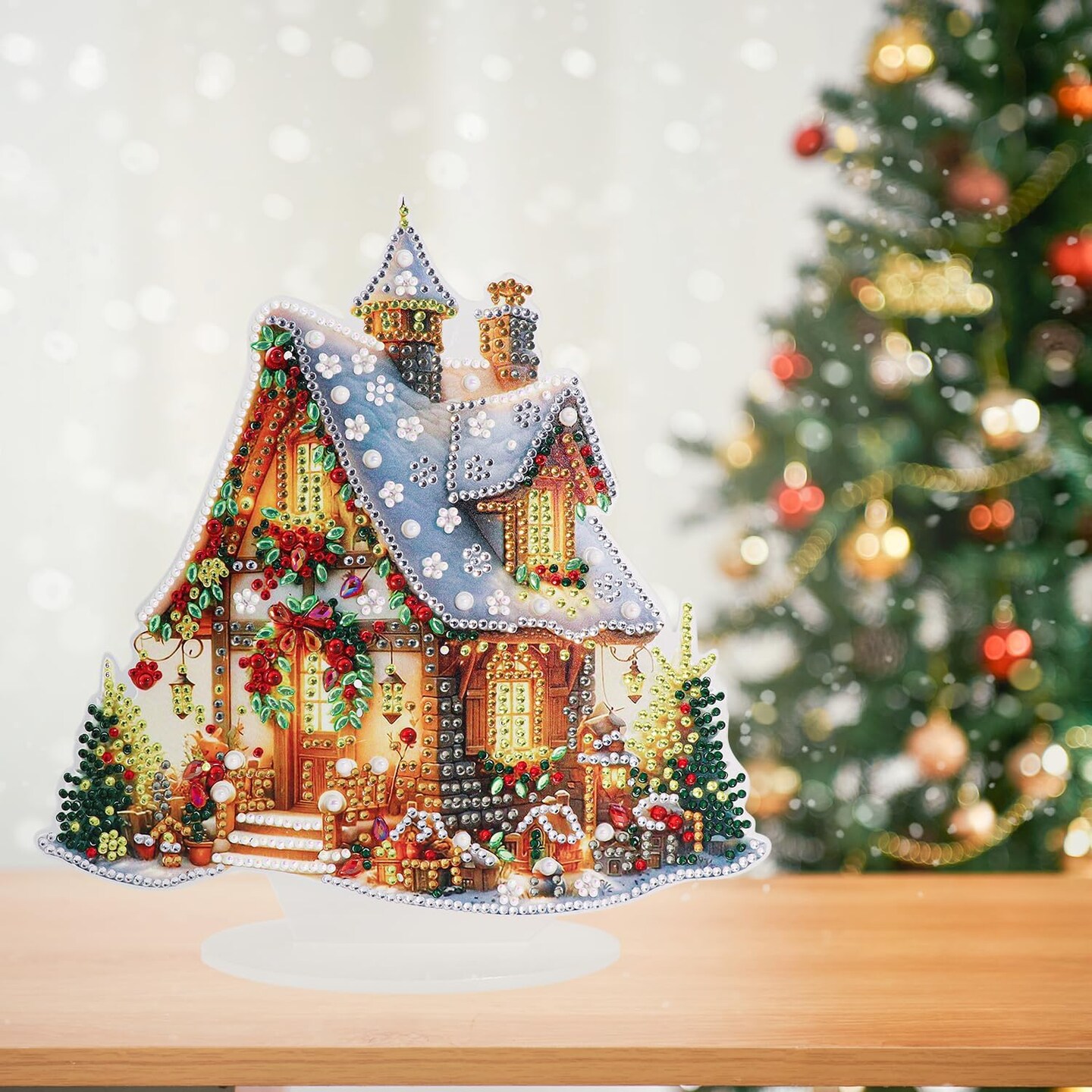 DIY Tabletop Diamond Art Painting Kit for Christmas House Great Looking Rhinestone Table Decorations DIY Diamond Desk Placement Ornament