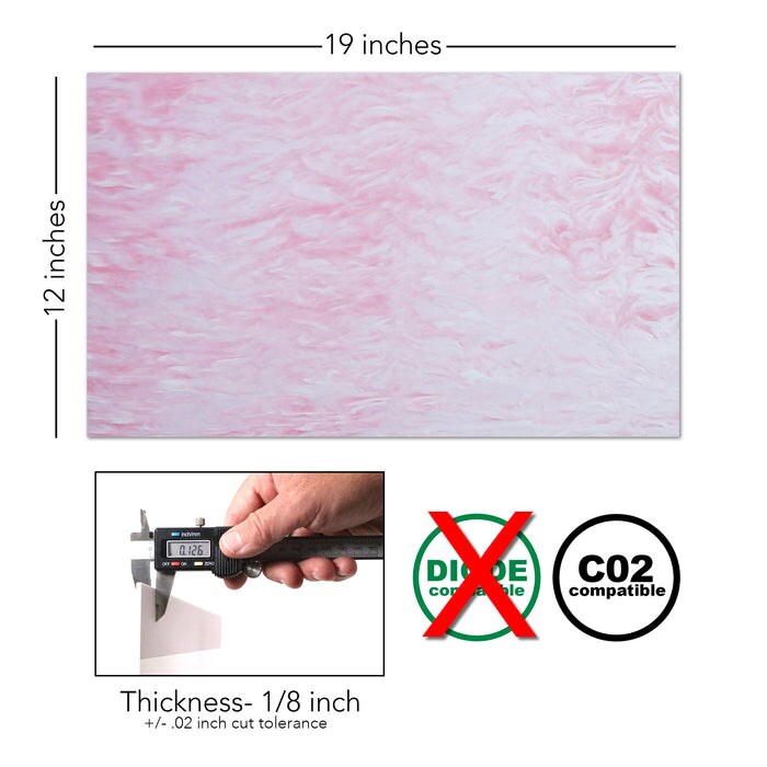 WaterColor Acrylic 2.6mm (1/8th Inch), 12x19 inch | CO2 Laser & CO2 Glowforge Ready, Special Pattern Cast Acrylics, Craft Closet Brand