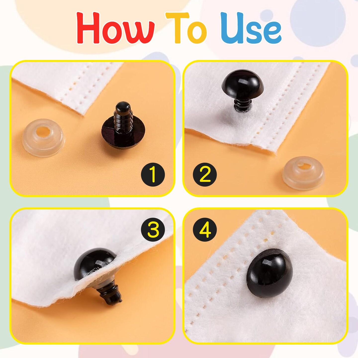 1100PCS Safety Eyes and Noses, Amigurumi Safety Eyes for Crocheting, Colorful Doll Crochet Eyes with Washers for Plush Animal, Crochet Toy, Stuffed Doll and Teddy Bear (Various Sizes)