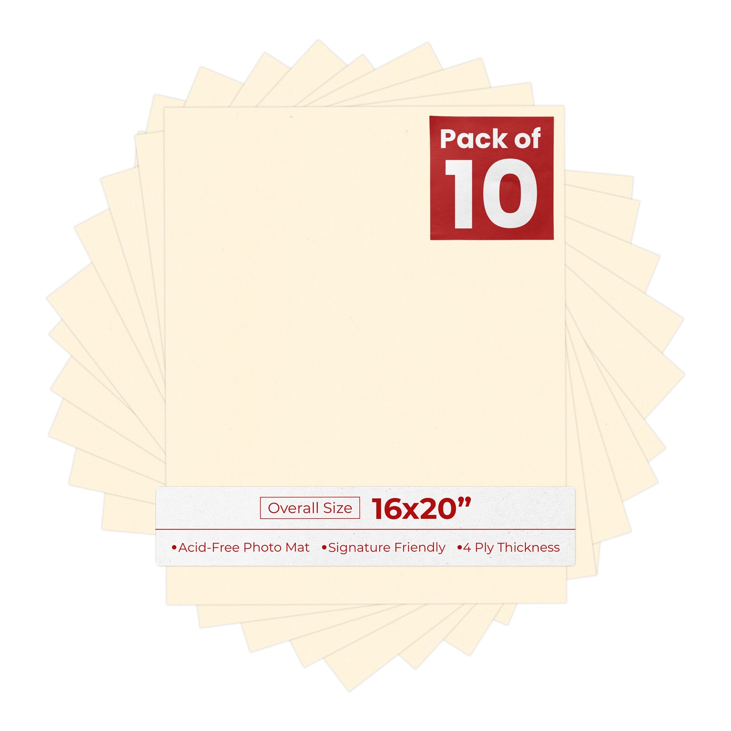 Bamboo Beige 16x20 Uncut Mat Board - Blank Sheets, No Opening