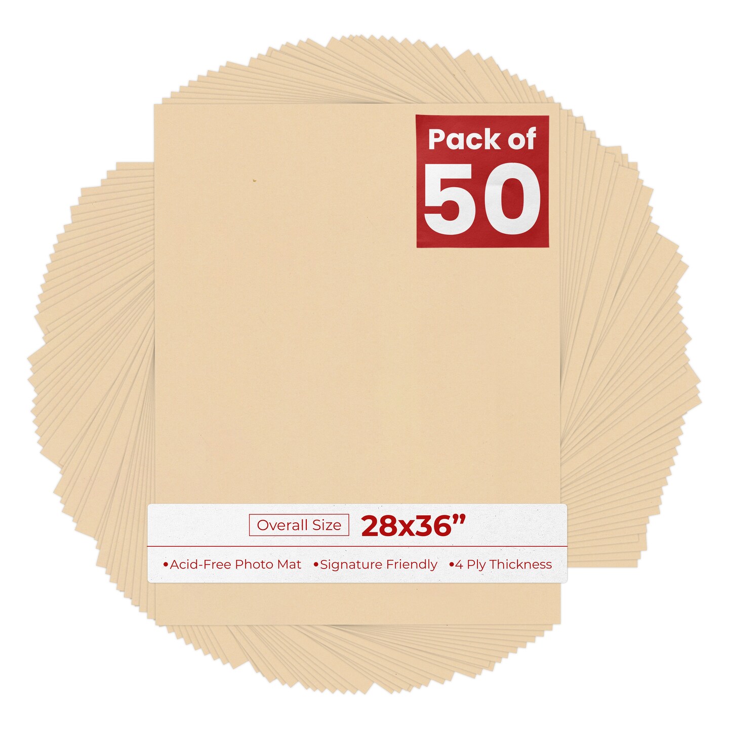 Toasted Almond 28x36 Uncut Mat Board - Blank Sheets, No Opening, Color ...