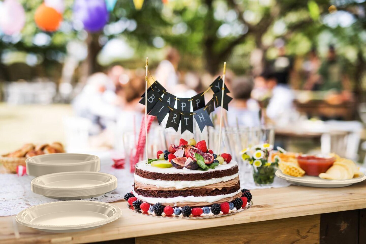 Party Solids Plastic Plates For Party Disposable Plates Heavy Duty Supplies 100 Pcs Plastic Dinnerware Sets Heavy Duty 350 GSM Disposable Dinnerware Set by Exquisite