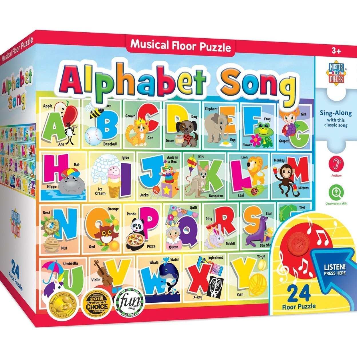 Masterpieces 24 Piece Alphabet Song Musical Floor Puzzle Kids Educational 18X24