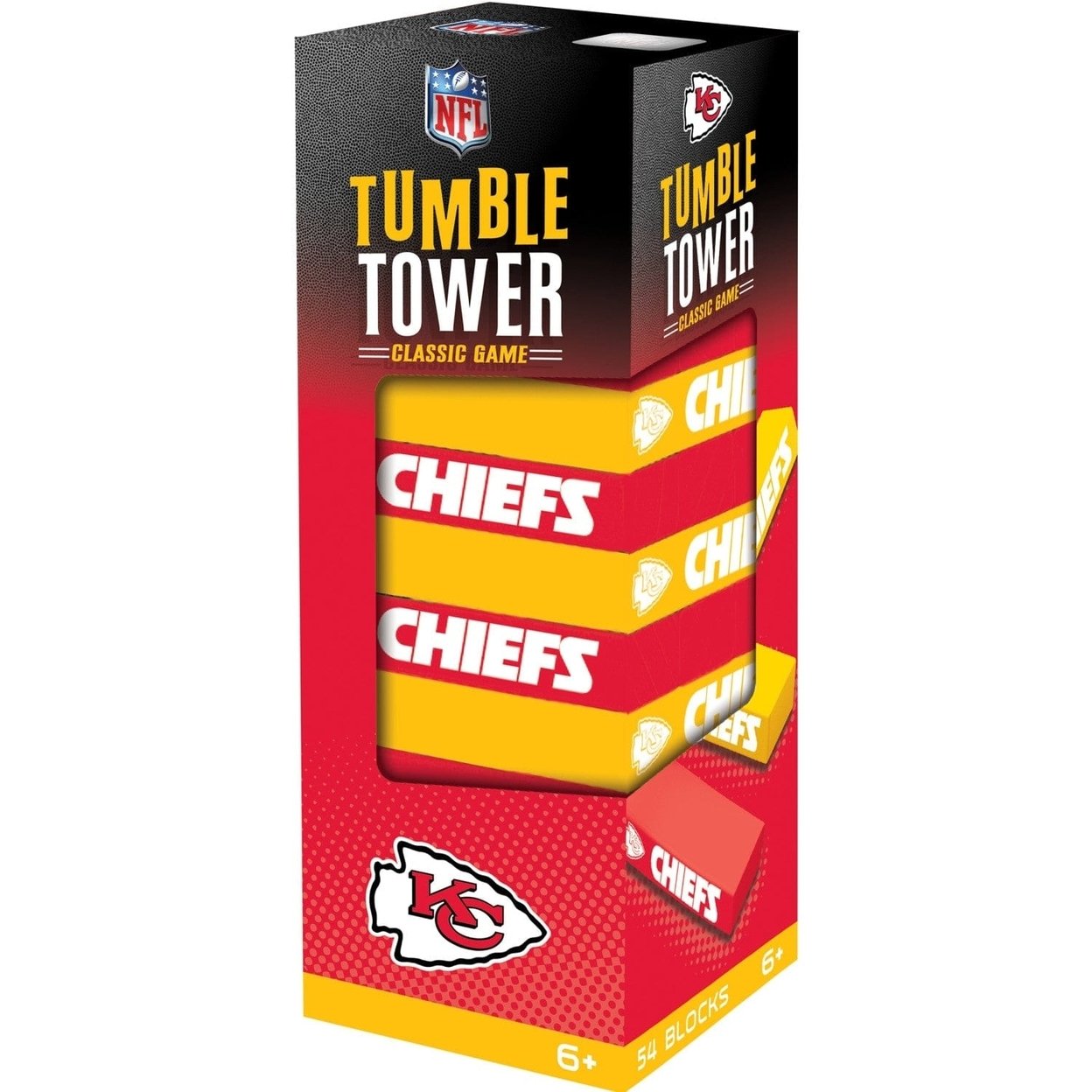 Kansas City Chiefs Tumble Tower Game 54 Wooden Blocks Nfl Team Challenge