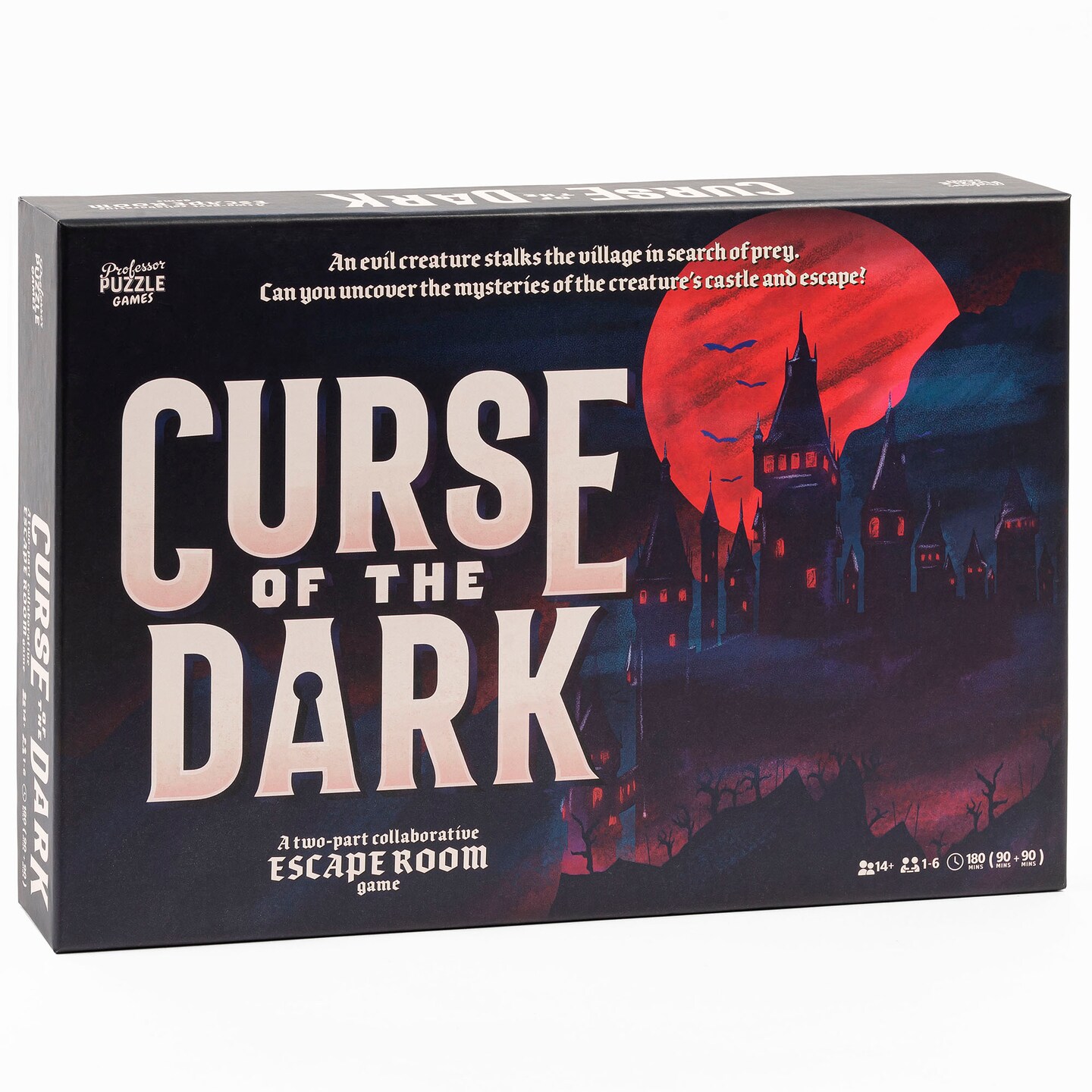 Professor Puzzle: Curse Of The Dark - A 2-Part Collaborative Escape Room Game, Uncover The Mysteries Of The Creature's Castle, Ages 14+, 1-6 Players