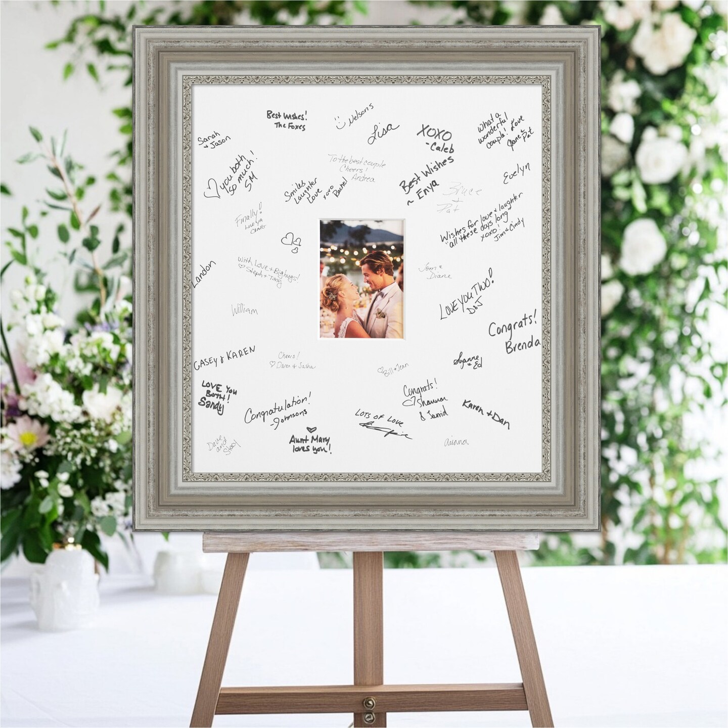 Parlor Signature Mat Picture Frame, Photo Frame Wedding Guest Book Alternative, Autograph Picture Mat for Signature Board, Wedding Celebrations Graduations Support Encouragement or Retirement