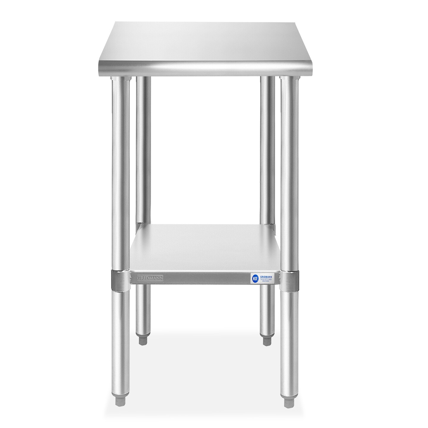 GRIDMANN Stainless Steel Work Table, NSF Commercial Kitchen Prep Table with Under Shelf for Restaurant and Home