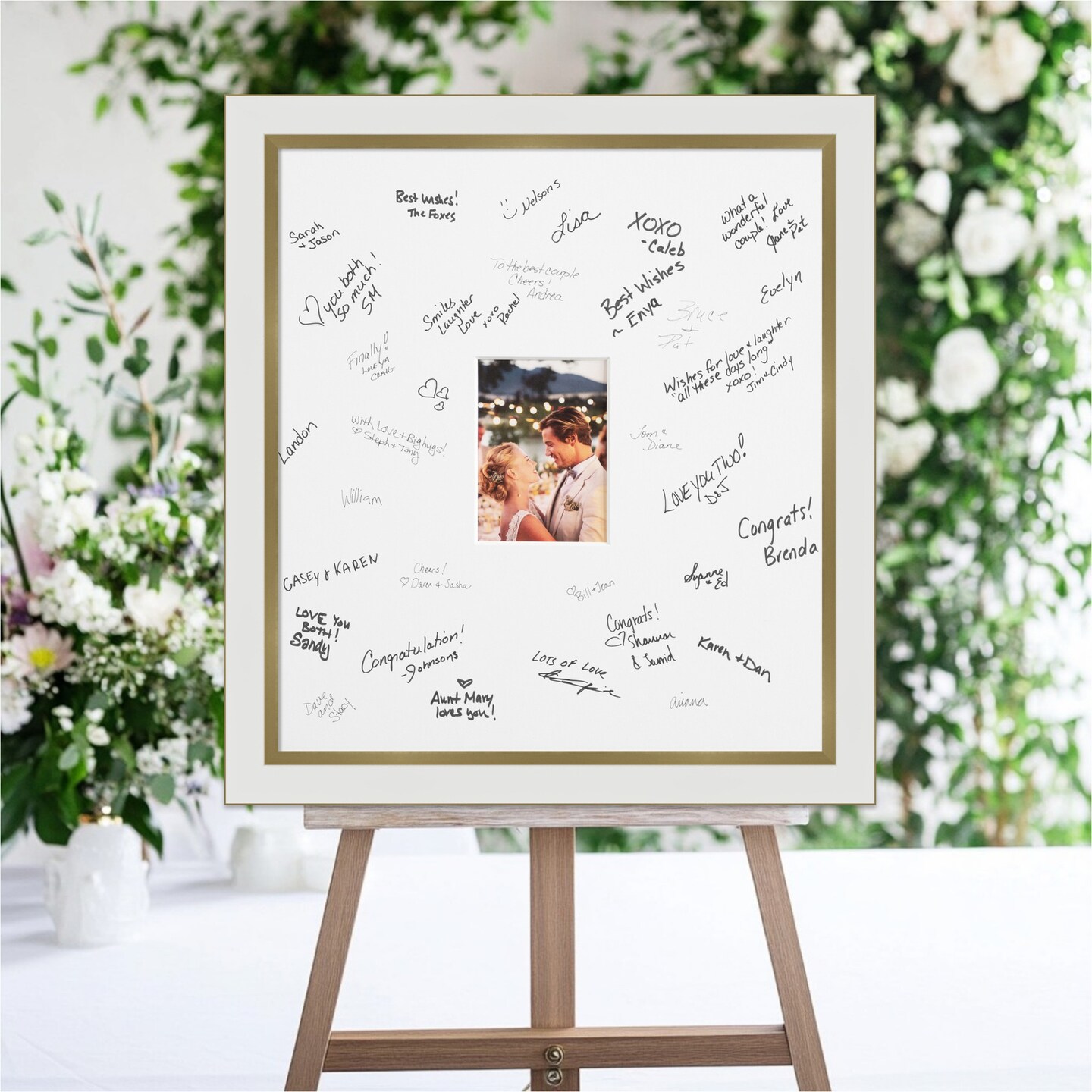Eva Signature Mat Picture Frame, Photo Frame Wedding Guest Book Alternative, Autograph Picture Mat for Signature Board, Wedding Celebrations Graduations Support Encouragement or Retirement