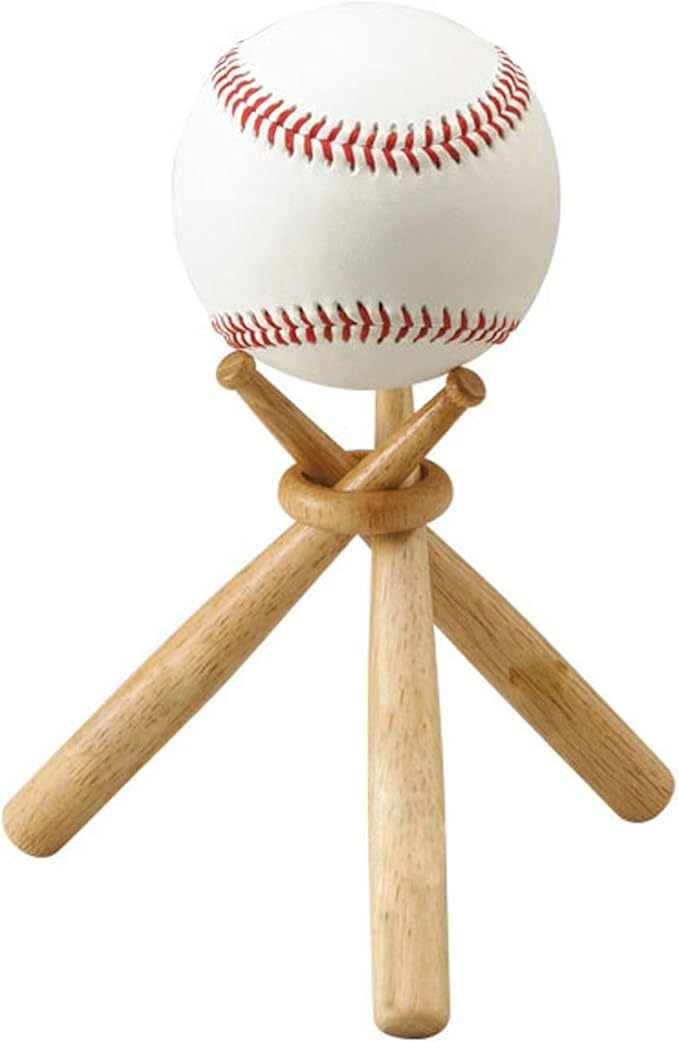 Wooden Baseball Stand, Baseball Holders for Display Balls Baseball Table Centerpieces for Baseball Players Fans Sports Lover