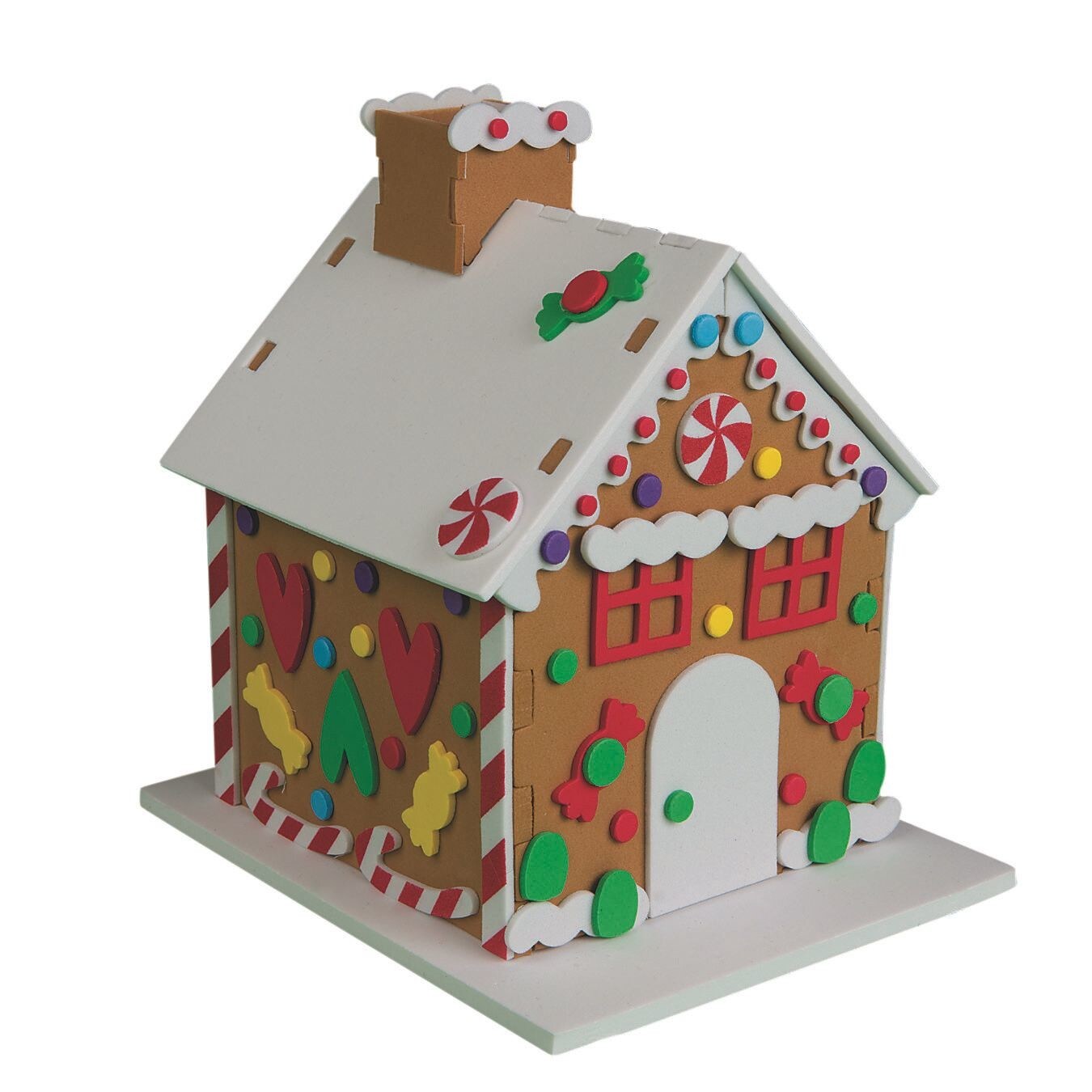 Foam Gingerbread Houses Craft Kit (Pack of 12)
