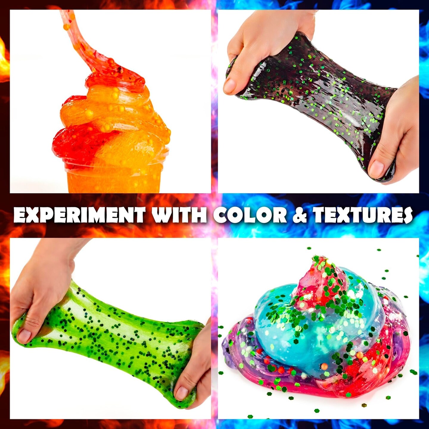 Original Stationery Dinosaur and Monsters Battle Slime Kit, Slime Pack with 14 Premade Slimes for Boys, Dinosaur Toy Molds and Dino Toys Figures