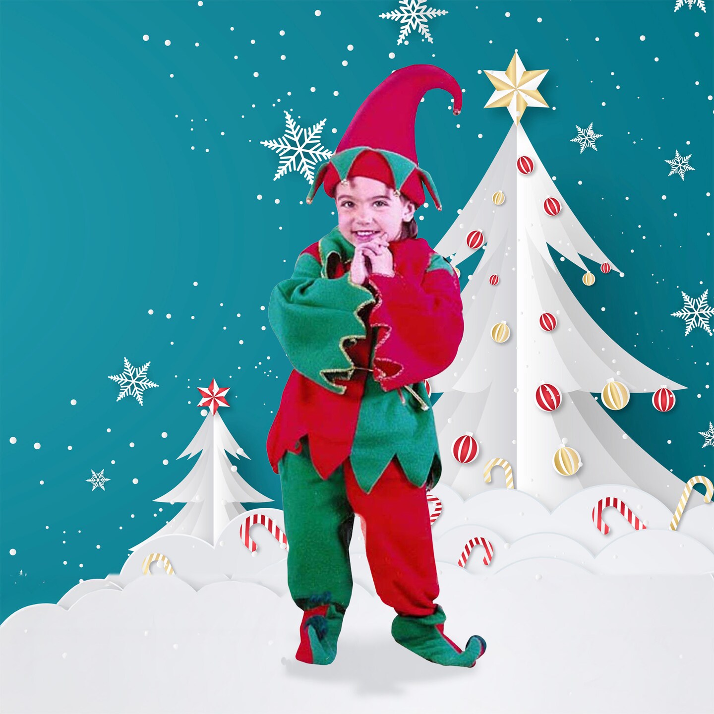 Fun World Green and Red Elf Toddler Christmas Costume - Small