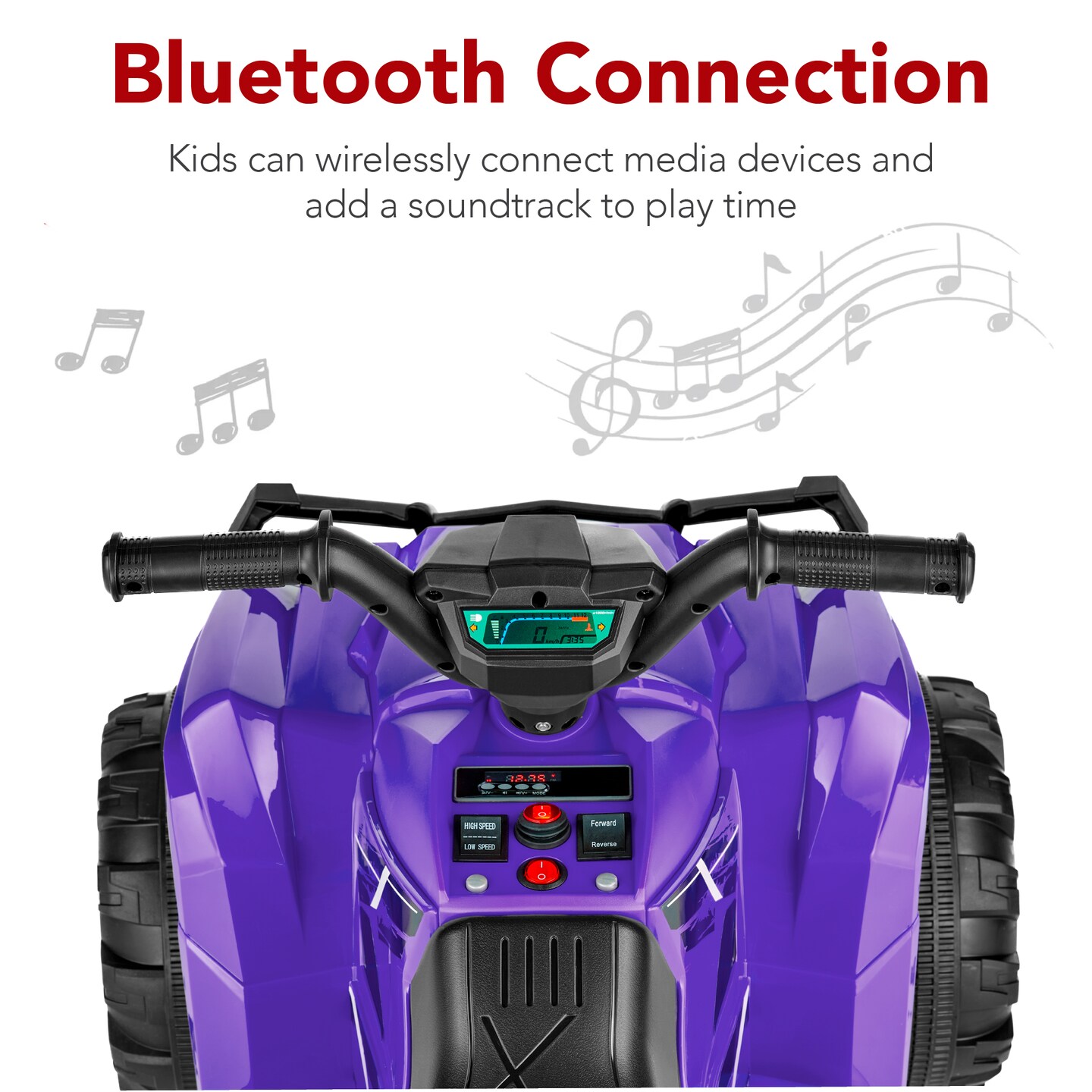 Best Choice Products 12V Kids Ride-On ATV Quad w/ Bluetooth, 2.4mph Max, Treaded Tires, LED Lights, Radio