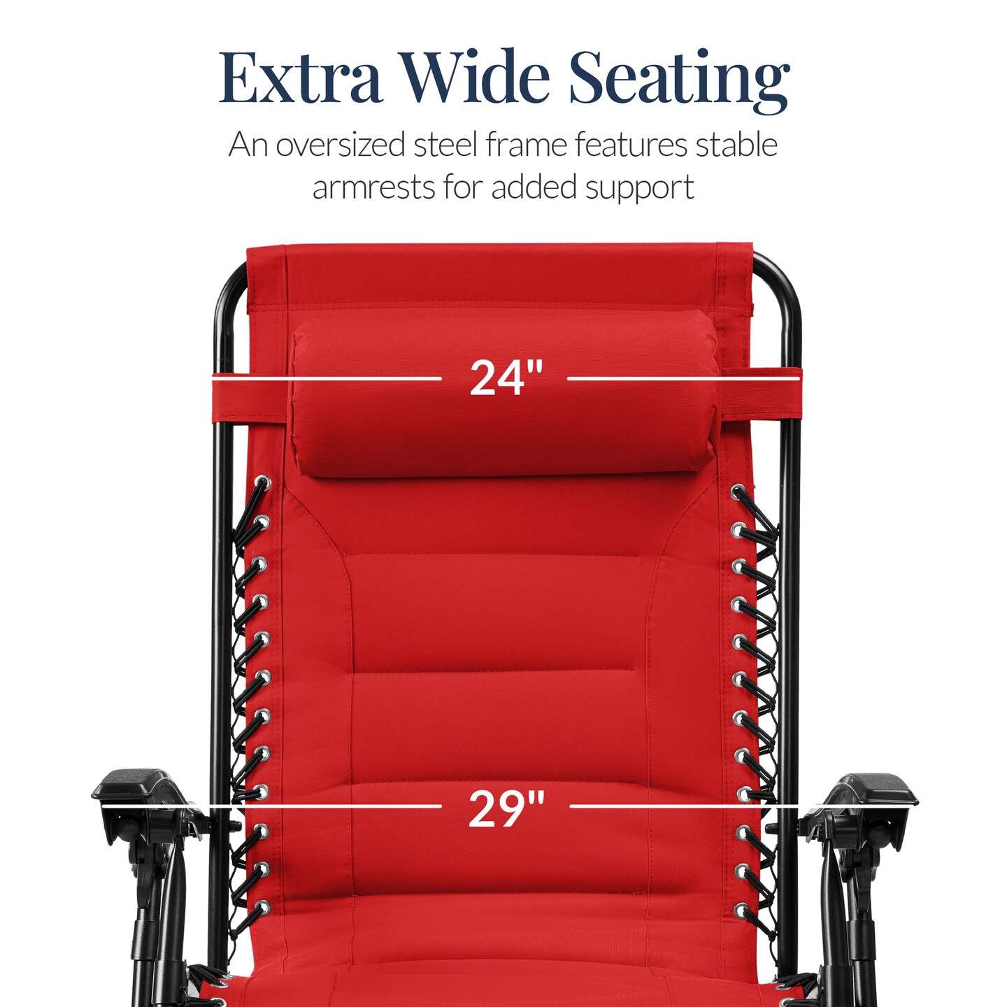 Best Choice Products Oversized Padded Zero Gravity Chair, Folding Outdoor Patio Recliner w/ Side Tray