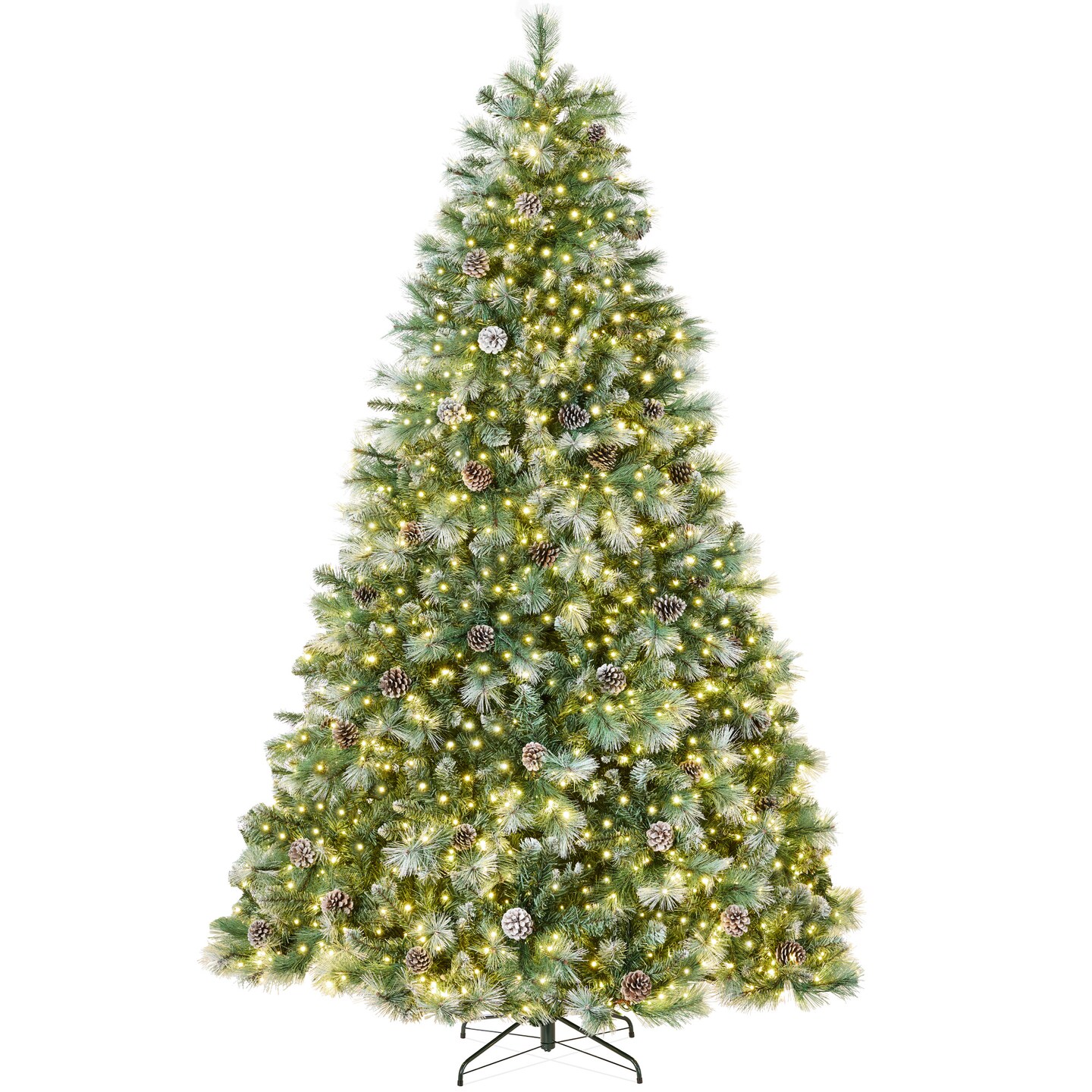 Best Choice Products Pre-Lit Frosted Scotch Pine Christmas Tree w/ 2-In-1 LED Lights