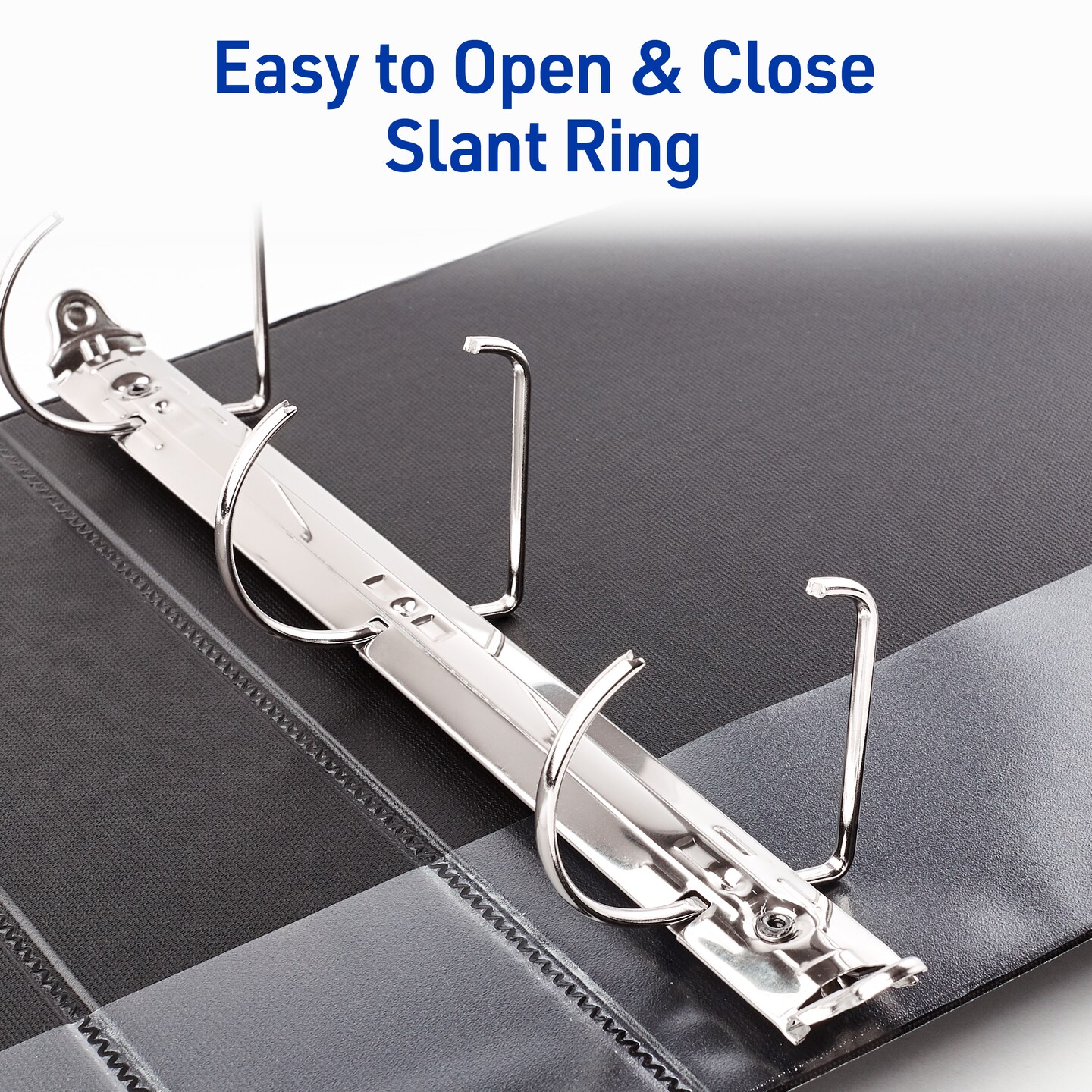 Avery Durable View 3 Ring Binder, 2 Inch Slant Rings, 530-Sheet Capacity, DuraHinge, 2.8 Inch Wide Spine, Customizable Clear Cover and Spine, 1 Black Binder (17031)