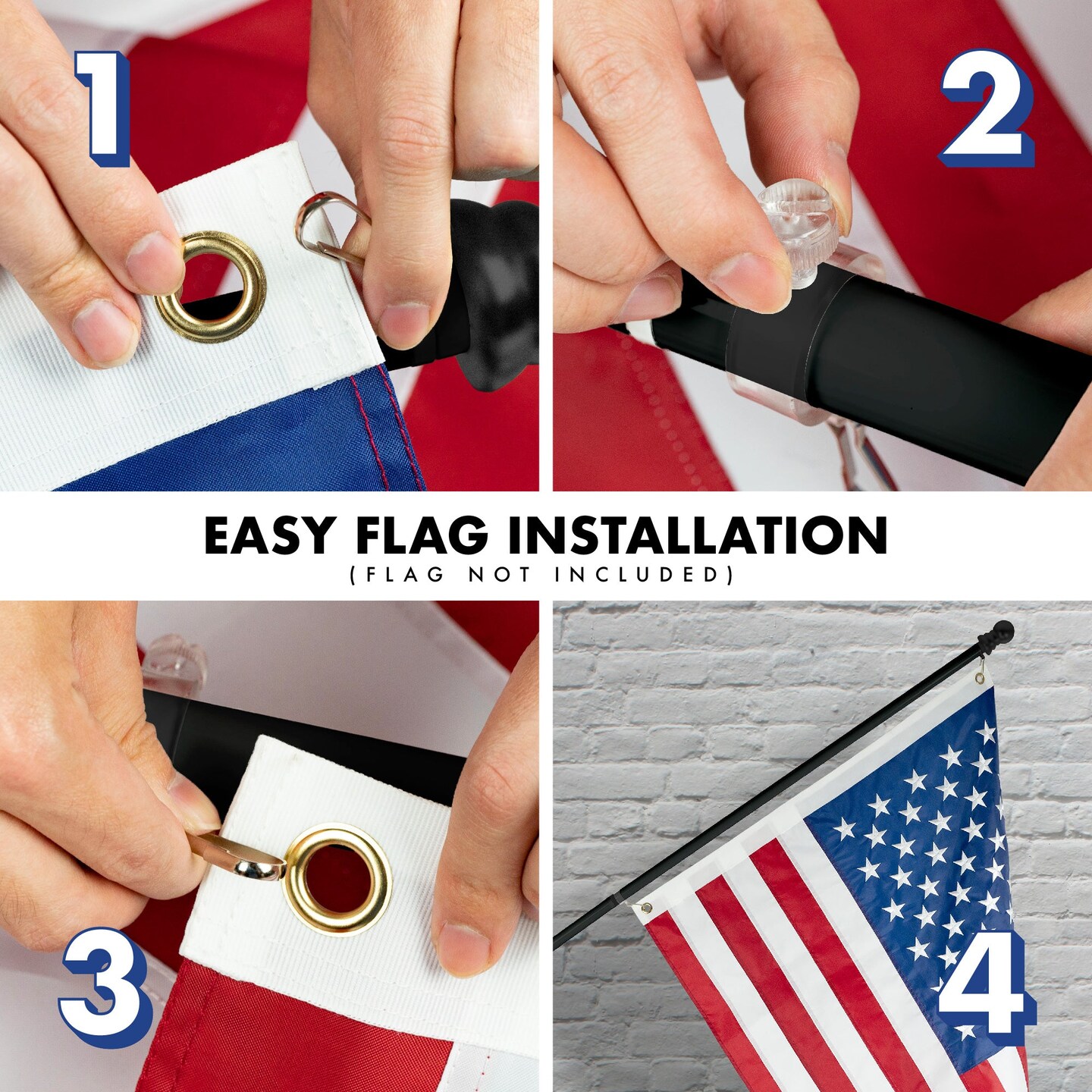 G128 5Ft Tangle-Free Aluminum Spinning Black Flagpole - Aluminum Wall Mount Flag Pole for Commercial/Residential Use (Flag NOT Included)