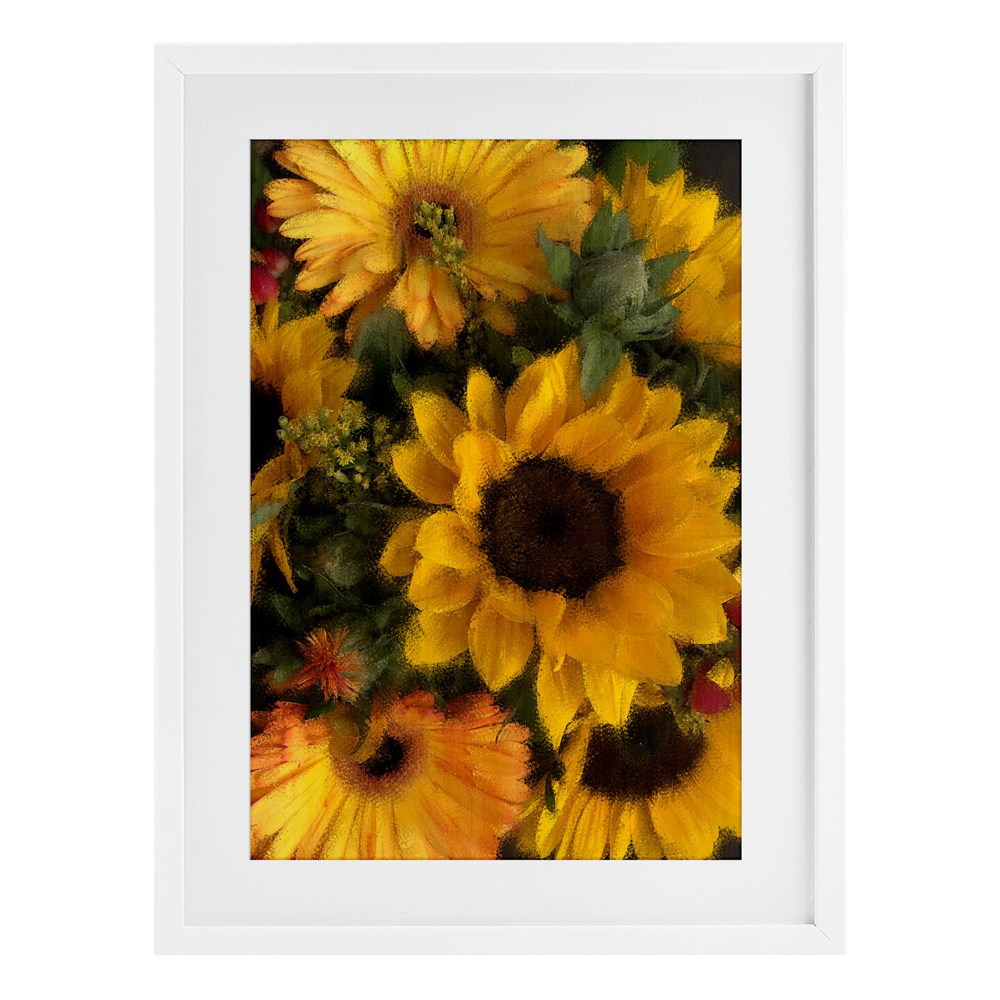 Stupell Industries Bunches of Garden Sunflowers Framed Print Under Glass, design by Kim Allen