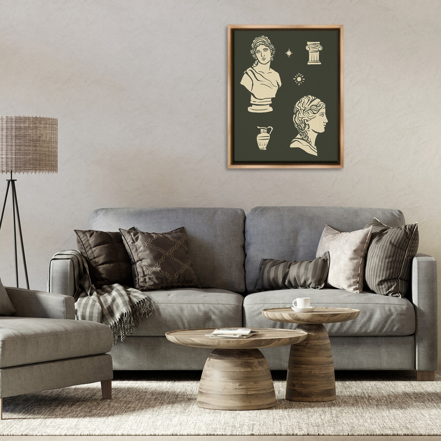 Stupell Industries Modern Dark Academia Statues Floating Frame By Victoria Barnes